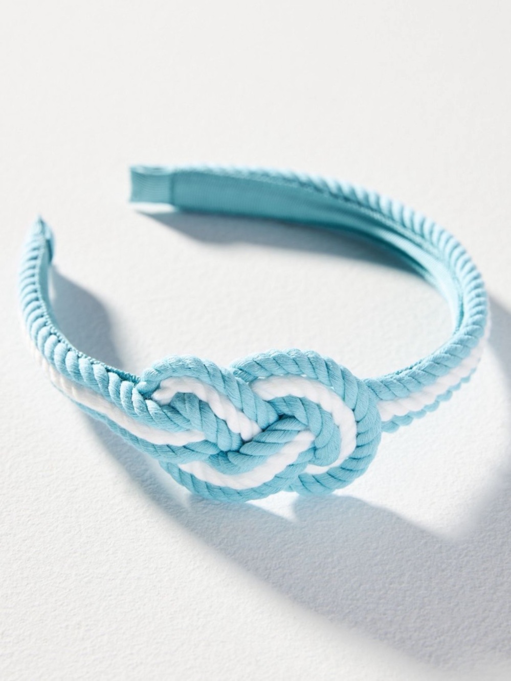 NEW Anthropologie Rope Knot Headband Head Band Blue White Stripes Braided RARE